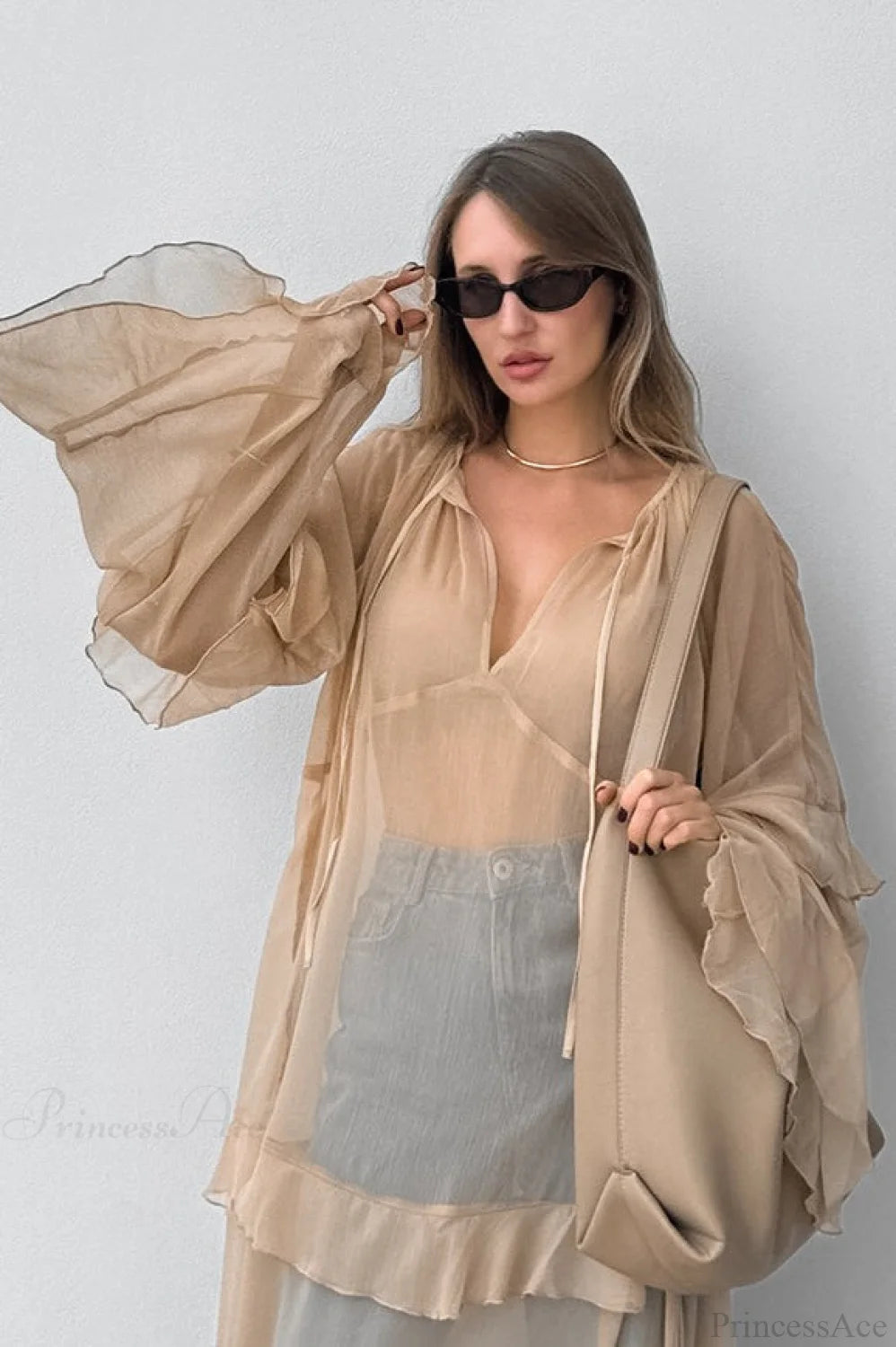 Batwing Sleeve Sun Protection Maxi Dress