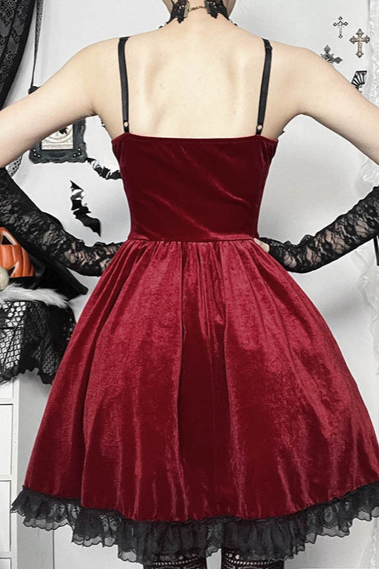 Chain Lace A‑Line Gothic Dress