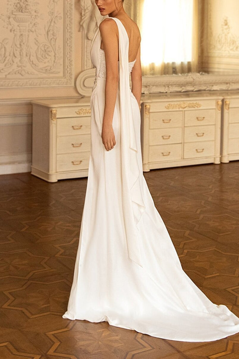 Bustier High Slit Train Formal Dress