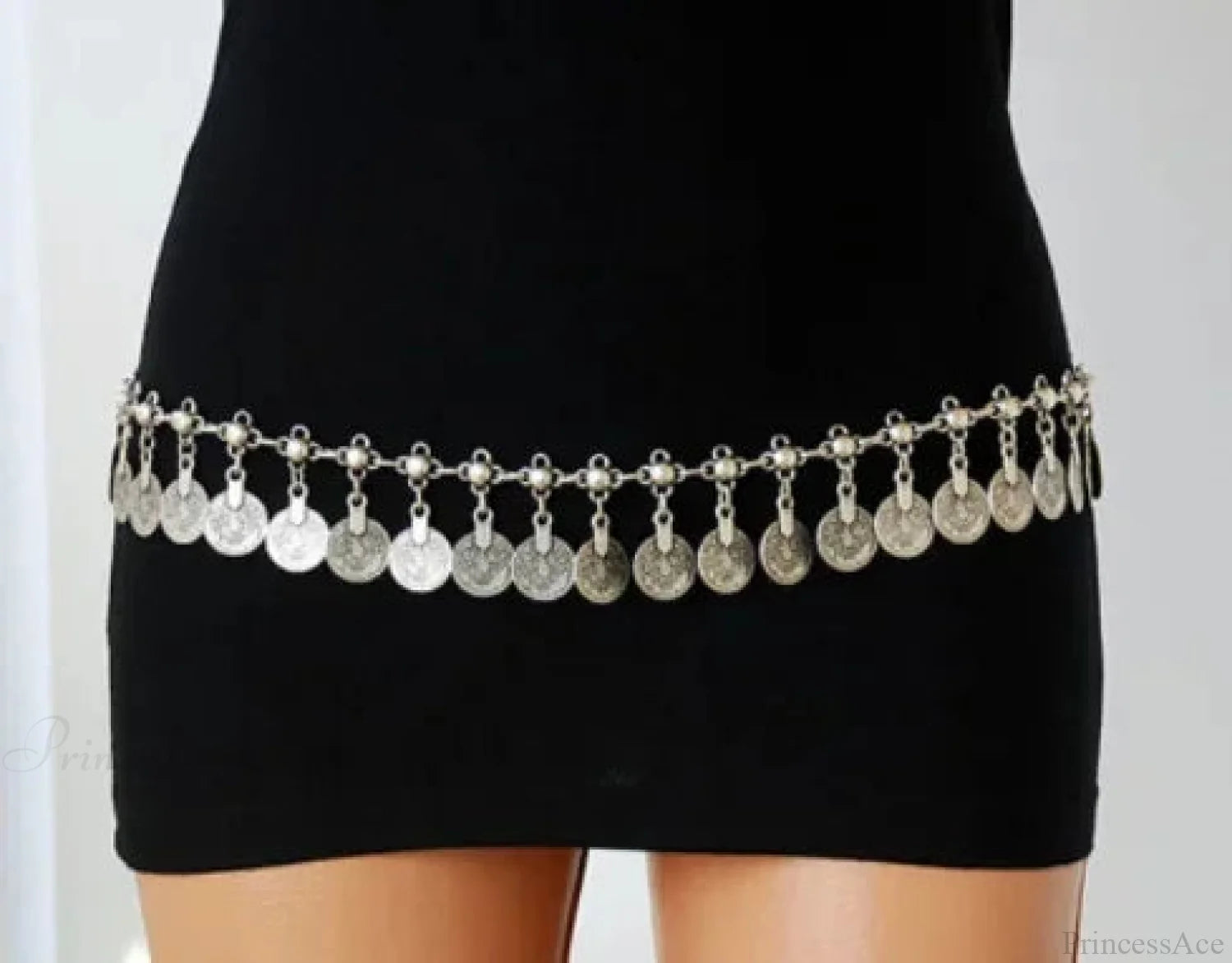 Beach Mysterious Fringe Body Waist Chain Belt silvery 80cm