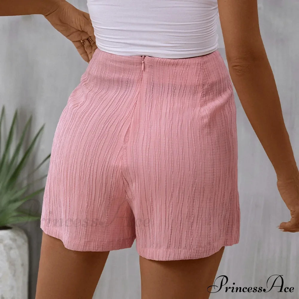 Beach Skirt Casual Zippered High Waisted Textured Short