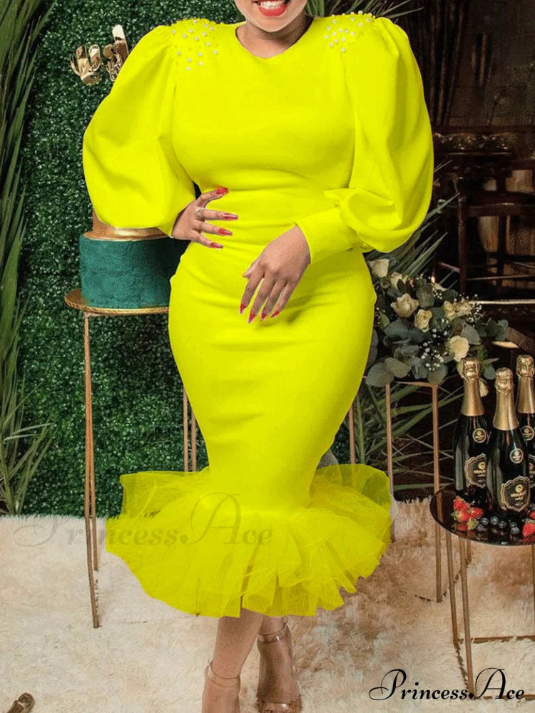 Beaded Link Chain Puffy Modern Heart Charm Necklace - Gold Yellow / S Dresses