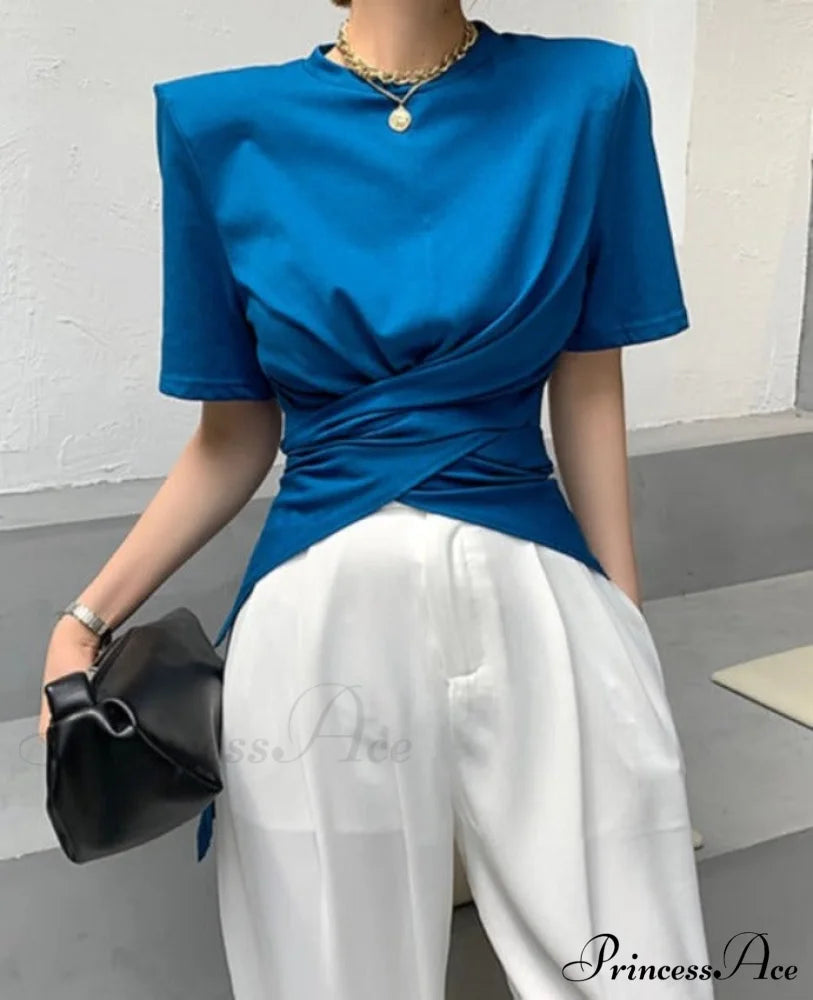 Beata Blouse Bright Blue / S Tops & Blouses