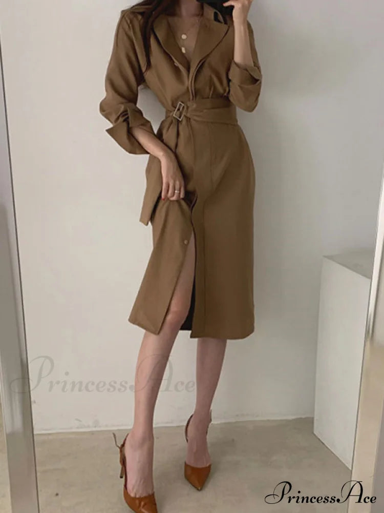 Belted Design Graceful Cargo Mini Skirt Midi Dresses