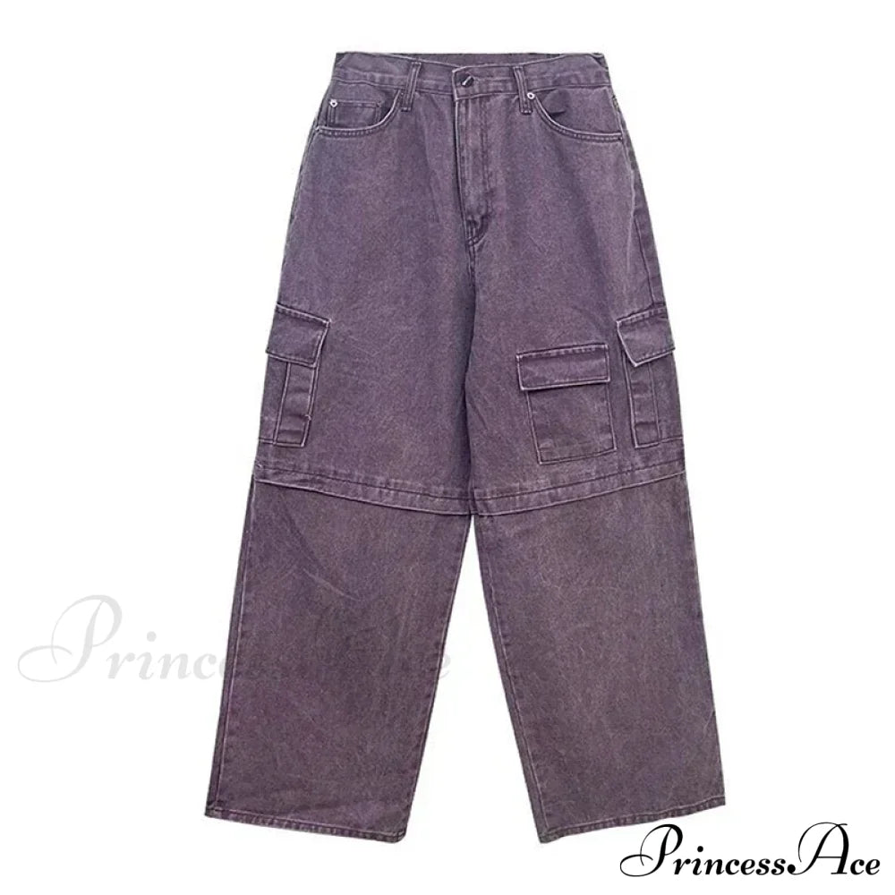 Big Size Cargo Halloween Pants Purple / S