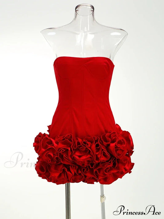 Birthday Party Outfits Elegant Christmas Dress Red / Xs Dresses-L