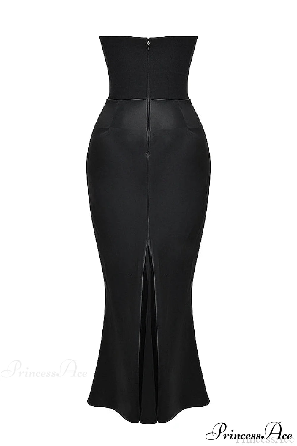 Black Corset Tube Charming Satin Maxi Dress