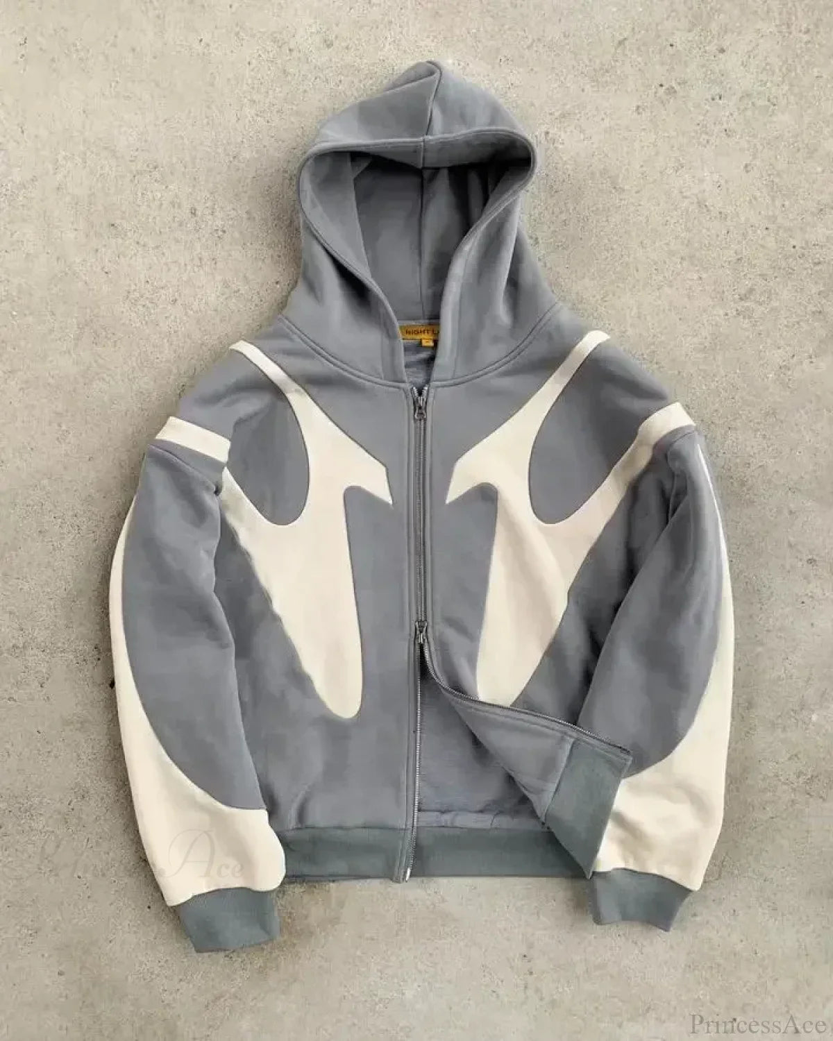 Black Retro Demon Slayer Hoodie grey / S