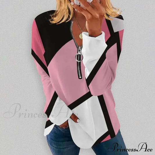 Block Color Blouse Blouses