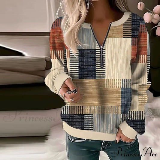 Block Color Sweatshirt Blouses