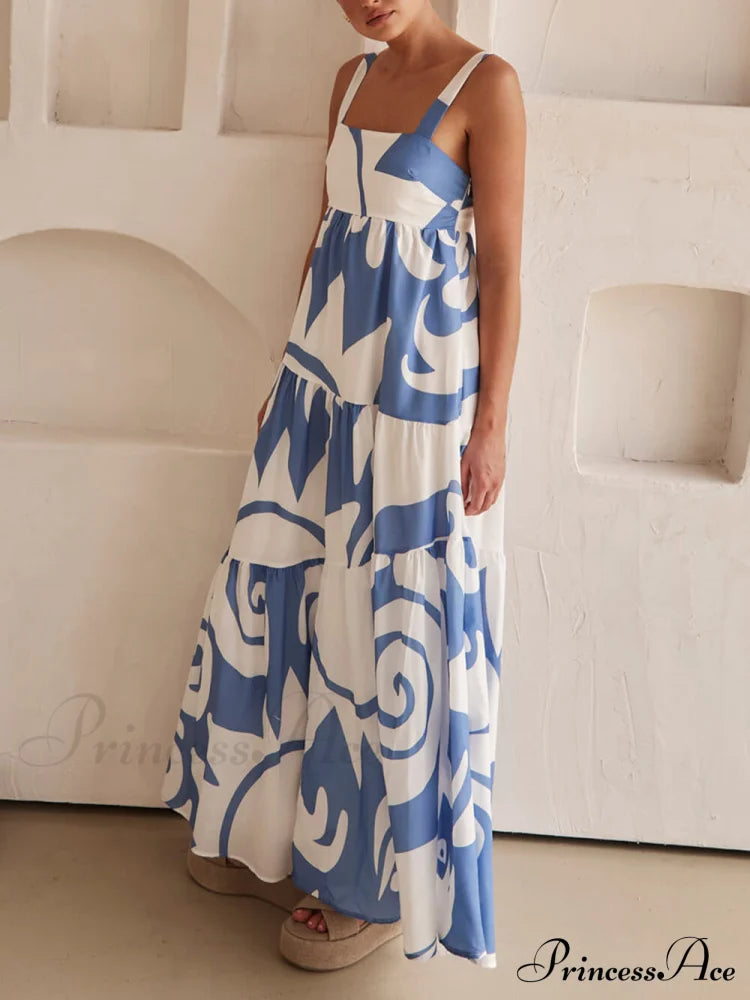 Bohemian Geometric Stylish Print Maxi Dress Dresses