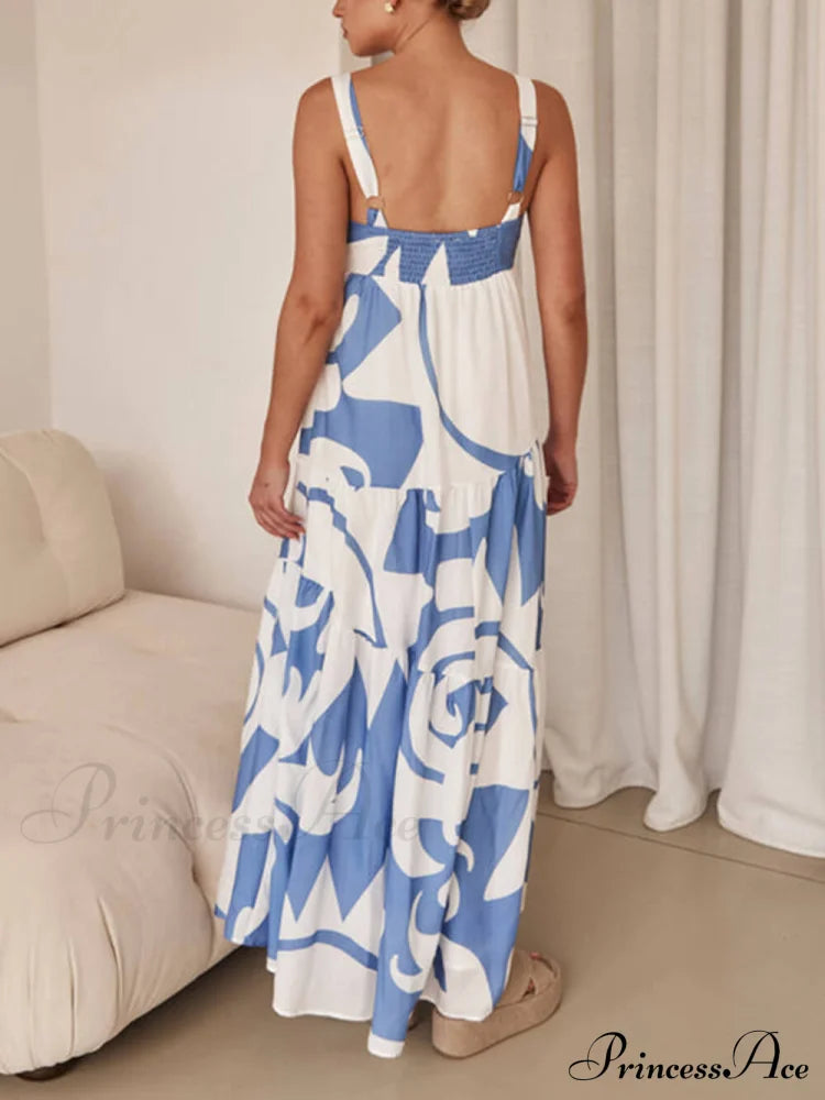 Bohemian Geometric Stylish Print Maxi Dress Dresses