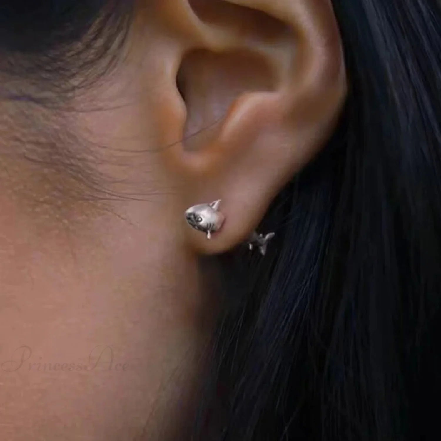 Bohemian Gilded Silvery Lunar Horn Stud Earring