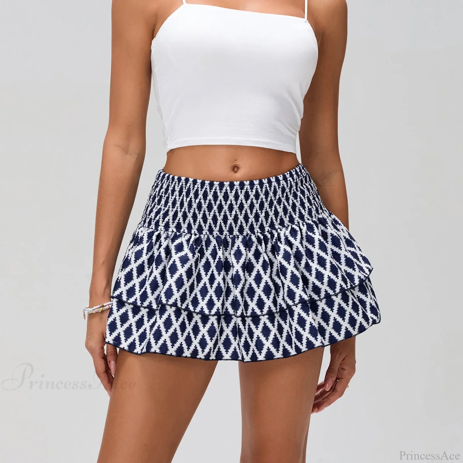 Bohemian Layered Ruffle Skirt DEEP BLUE / S skirts-250223