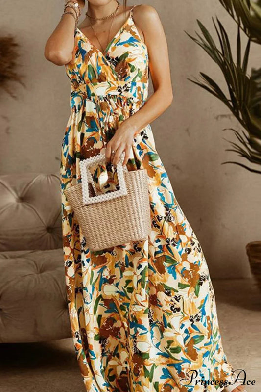 Boho Style Sleeveless Trendy Print Maxi Dress