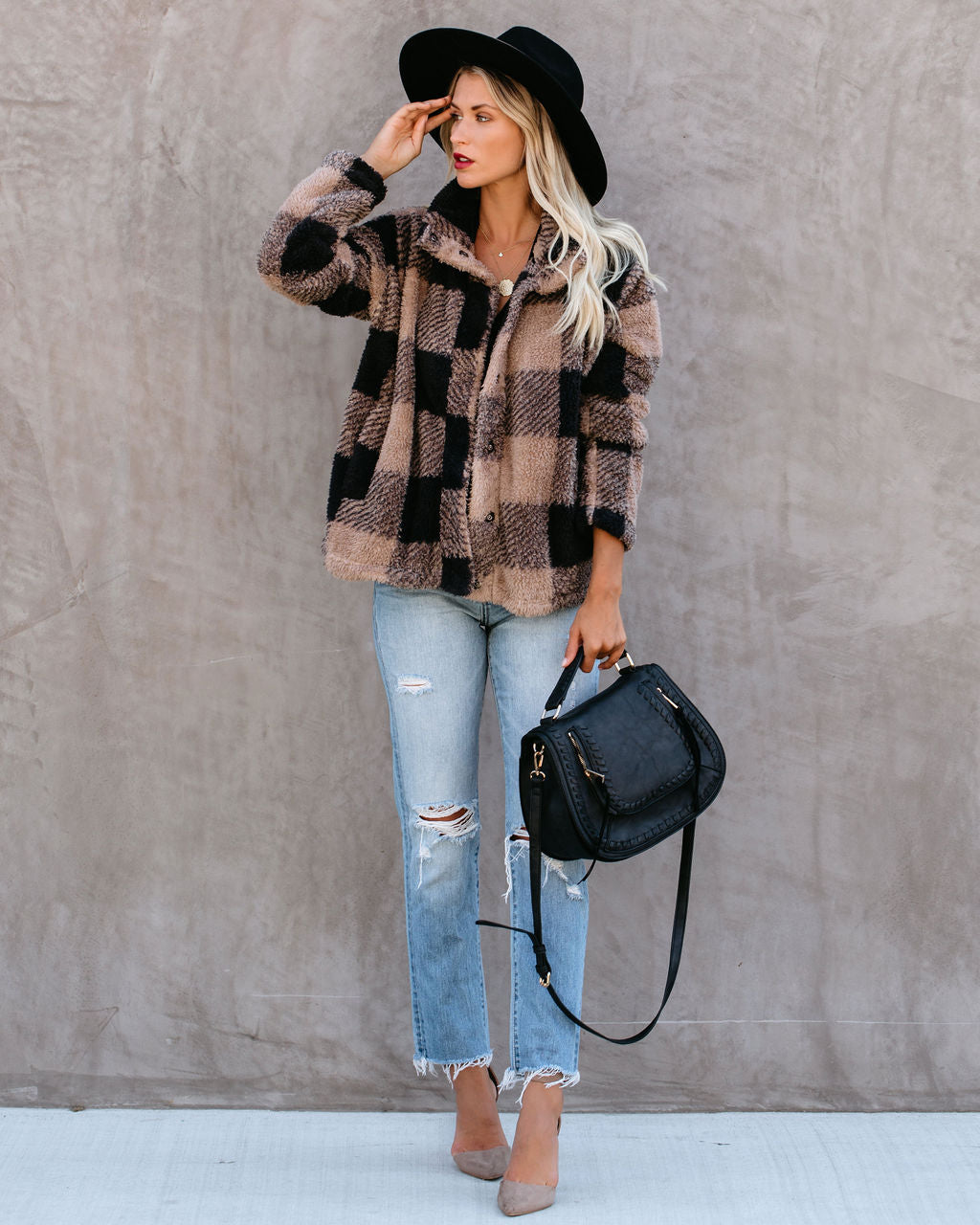 Bonfire Stories Plaid Jacket - Beige/Black