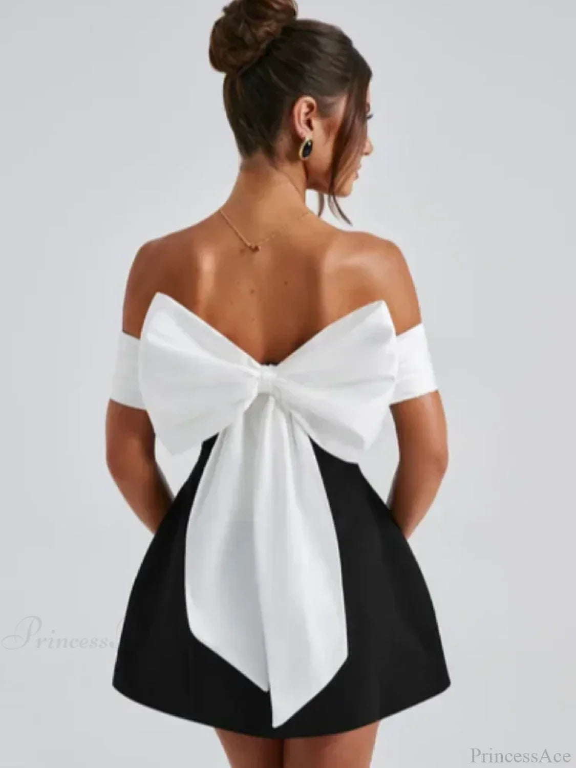 Bow Decoration Mini Party Dress Partydress-241208