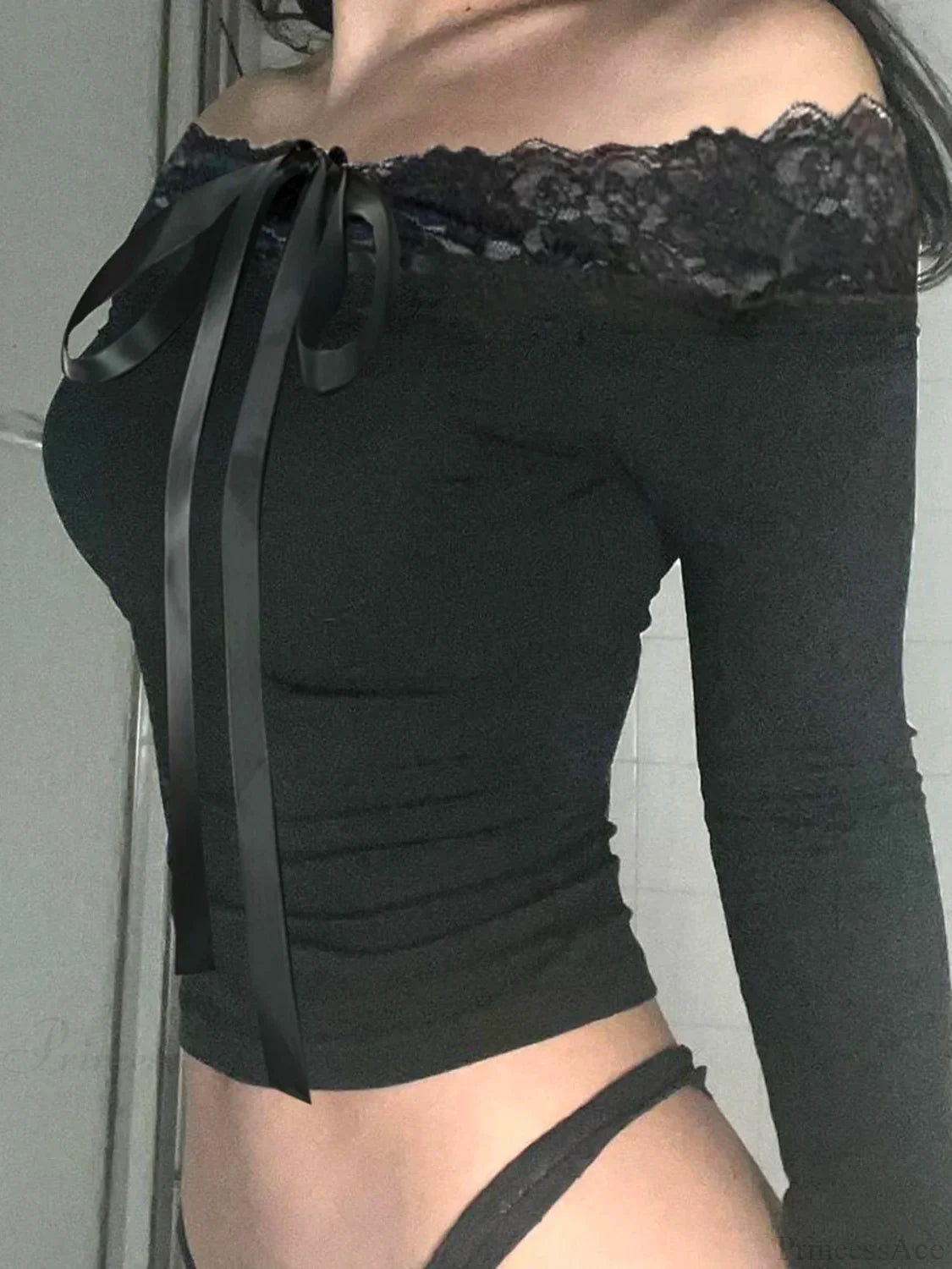 Bow Off-shoulder Knit Top