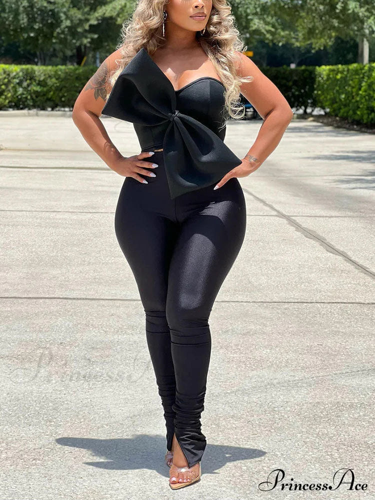 Bow Tie Graceful Cropped Tank Top Shirts & Tops