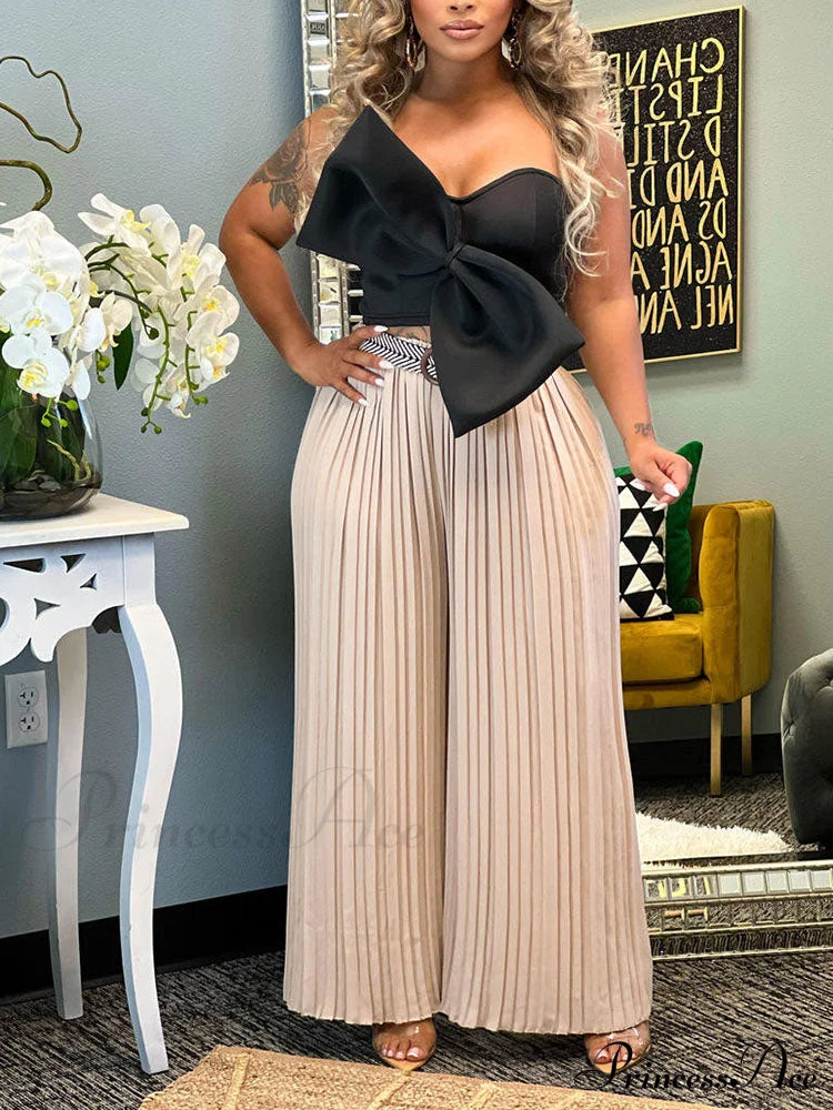 Bow Tie Graceful Cropped Tank Top Shirts & Tops