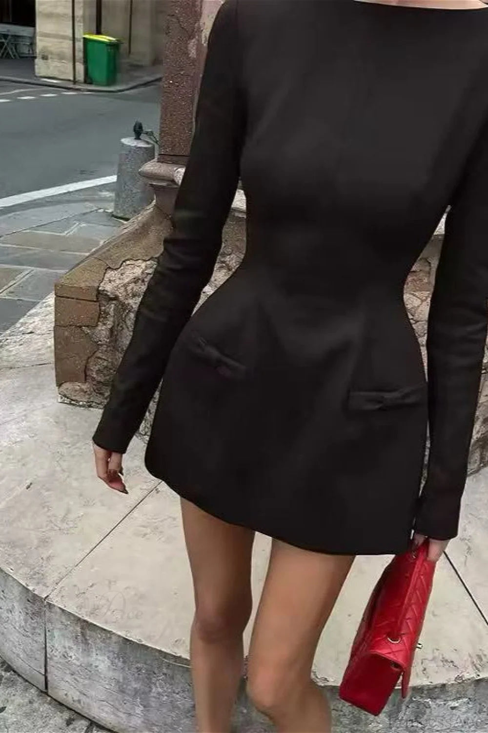 Bow Waist Slim Thick Mini Dress