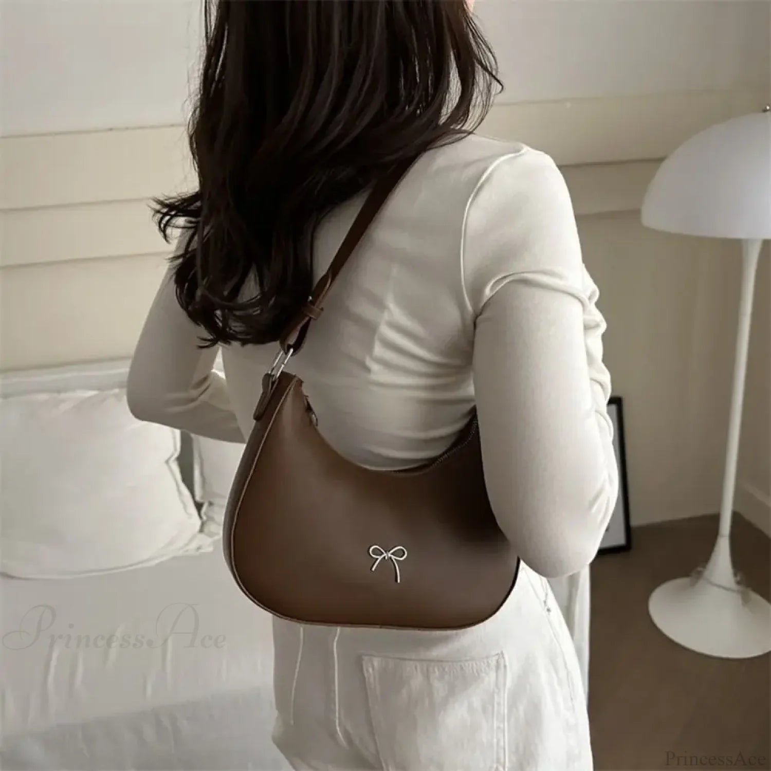 Bowknot Solid PU Leather Shoulder Bag shoulder-250126