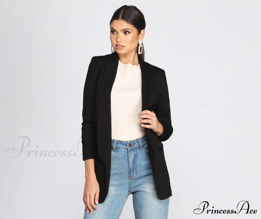 Boyfriend Blazer - Set The Rules Black / S Casual Woven Jackets