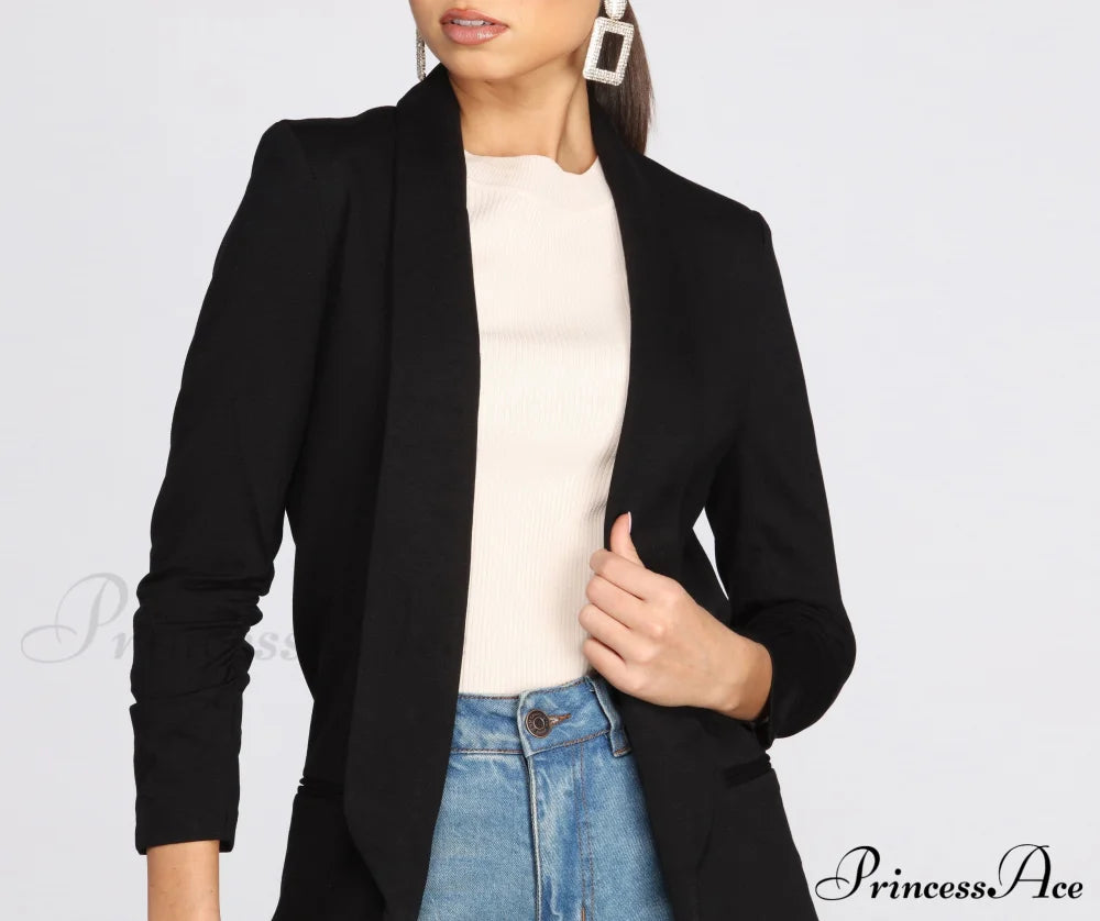 Boyfriend Blazer - Set The Rules Casual Woven Jackets