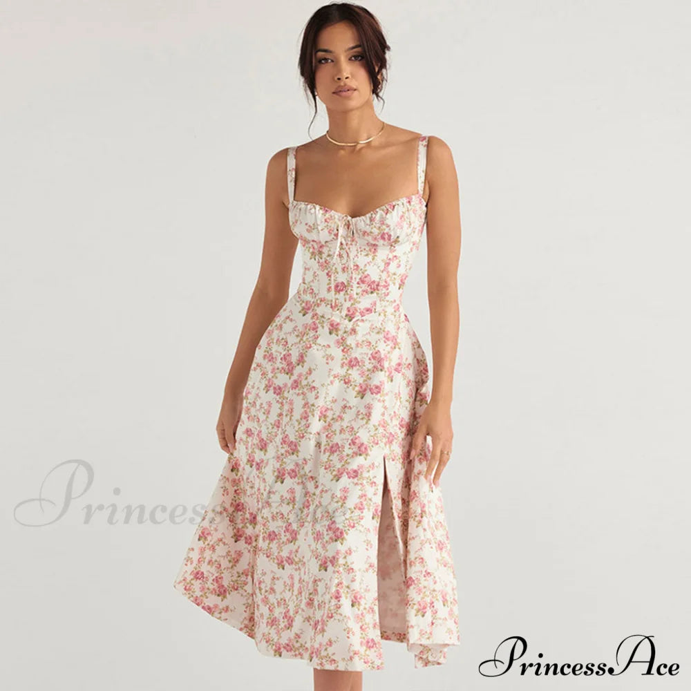 Bralette Dress Graceful With Waistcoat Set M / Pink Sun Dresses