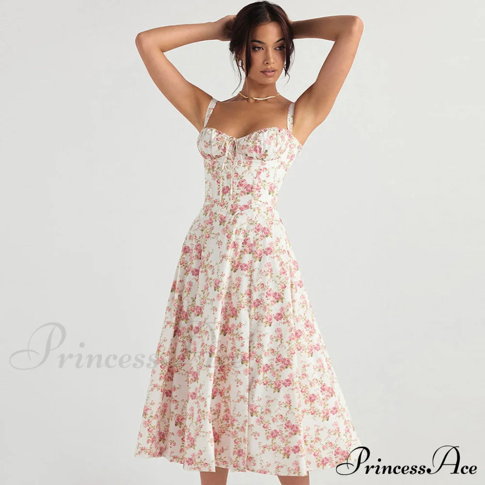 Bralette Dress Graceful With Waistcoat Set S / Pink Sun Dresses