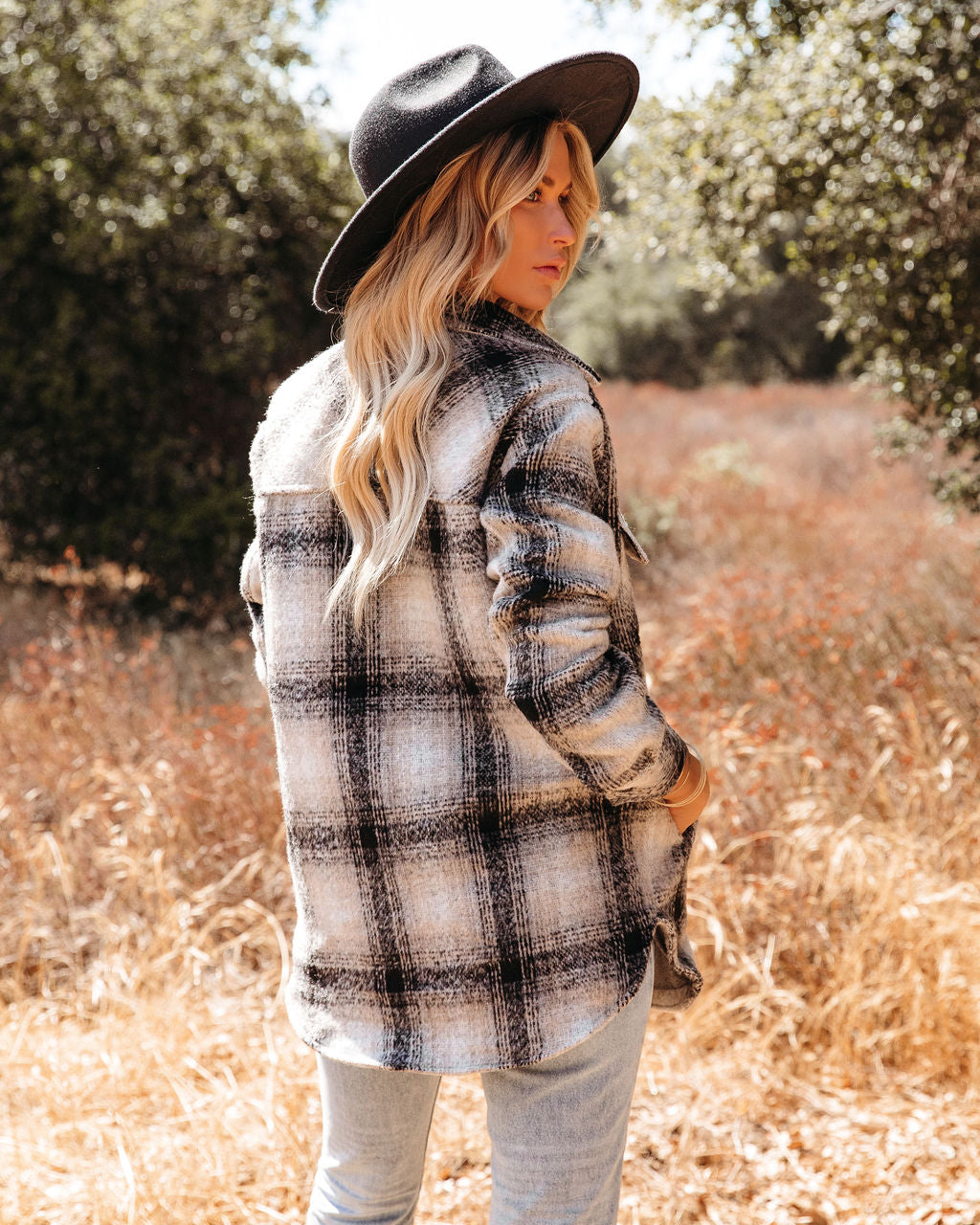 Plaid Shacket with Pockets