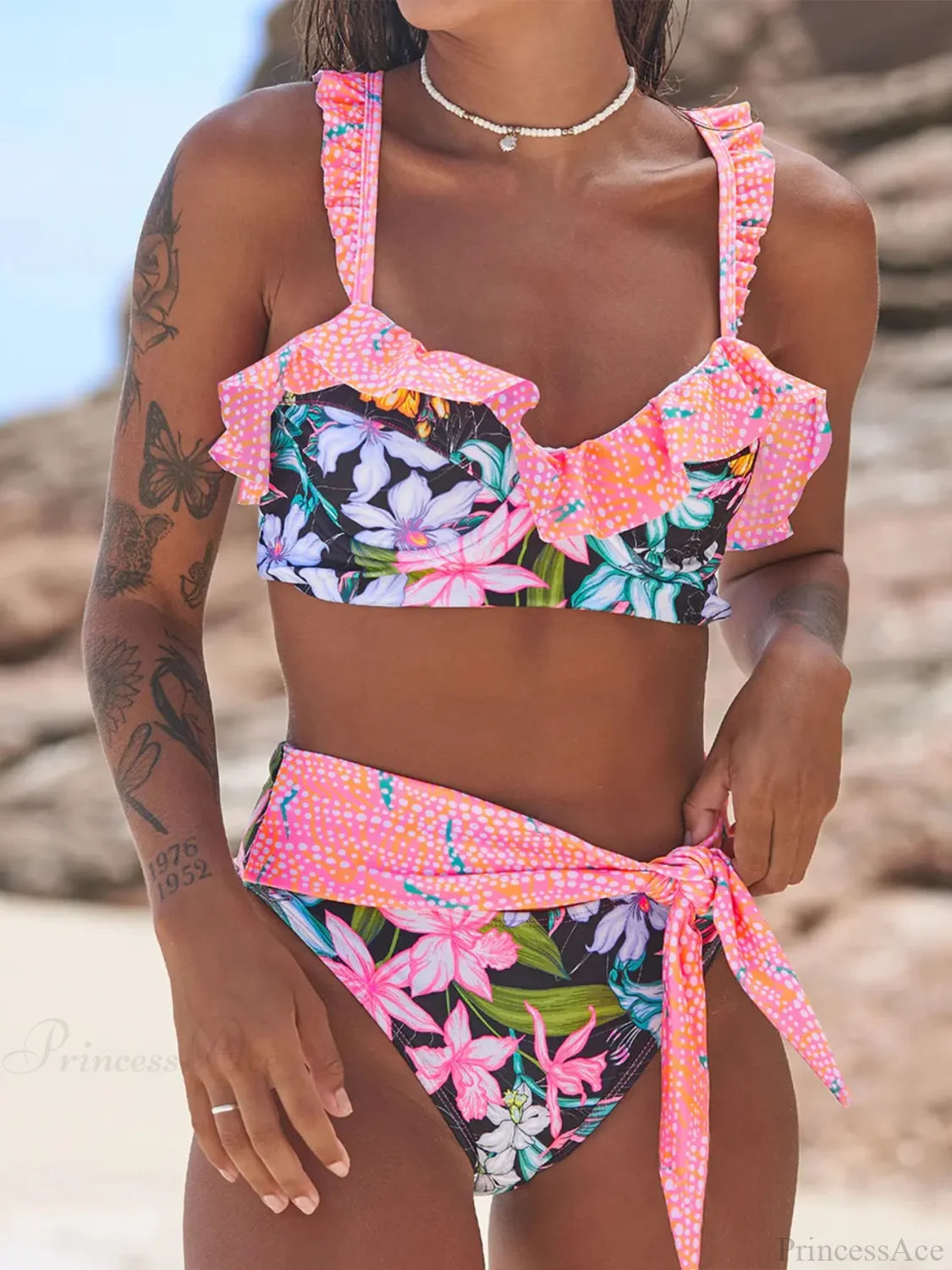 Brazilian Halter Push up Two Piece Set color20 / S