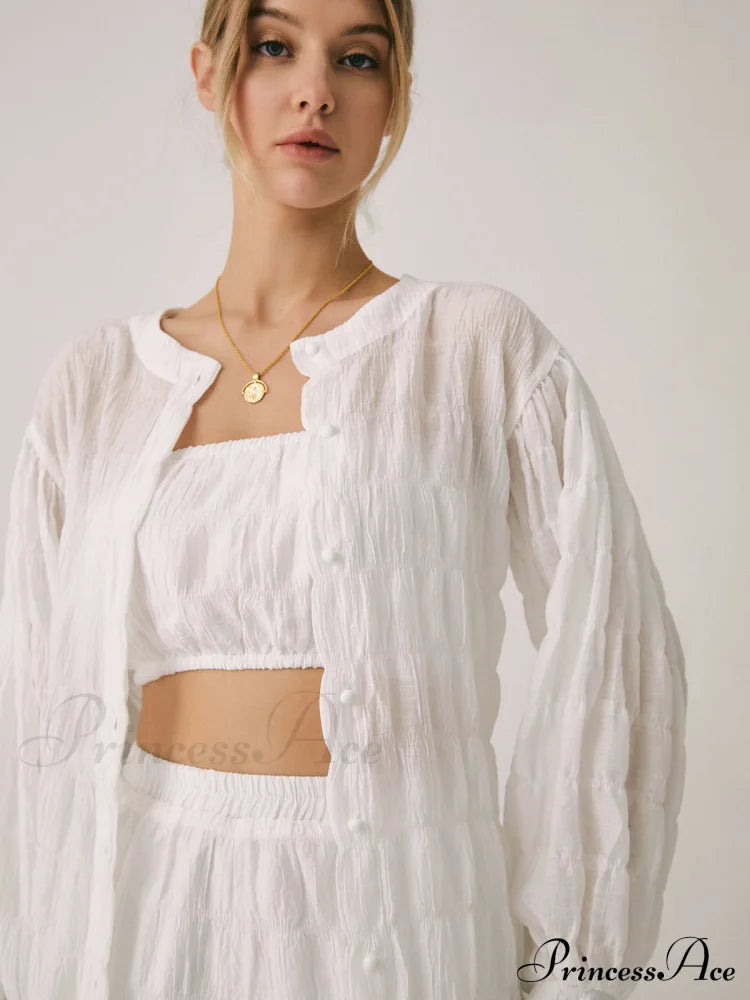 Breathable Three Graceful Piece Shorts Set Short Sets