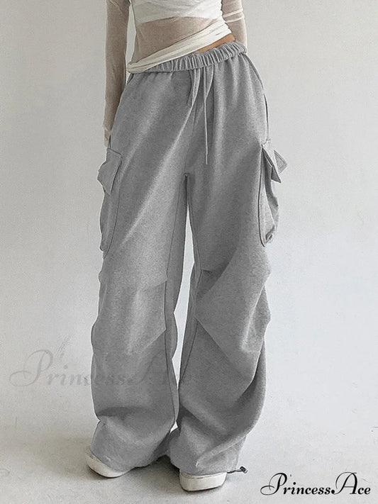 Breezy Pockets Graceful Cargo Pants Grey / S