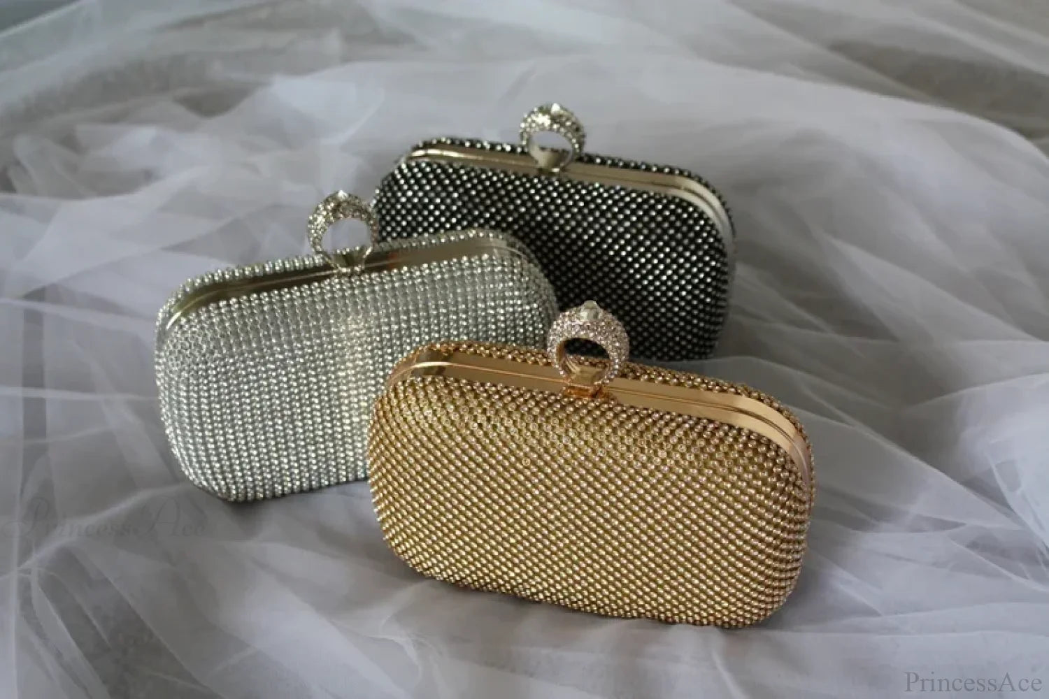 Bridal Crystal Gold Evening Clutch Wristlet wristlet-250126
