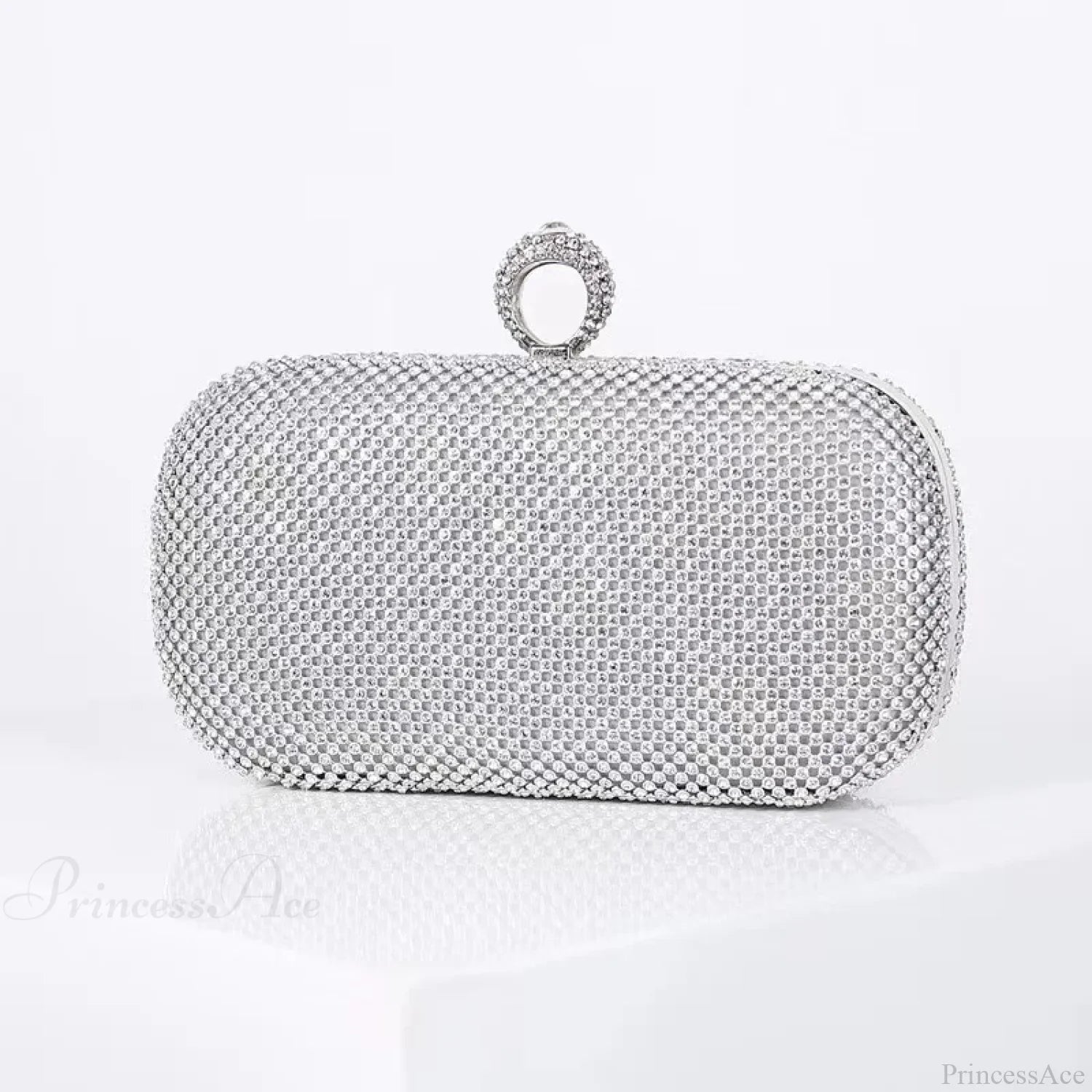 Bridal Crystal Gold Evening Clutch Wristlet M / Silver wristlet-250126