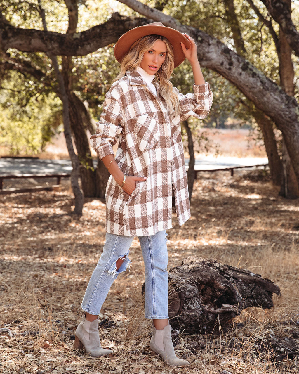 Bridgeview Plaid Coat - Mocha