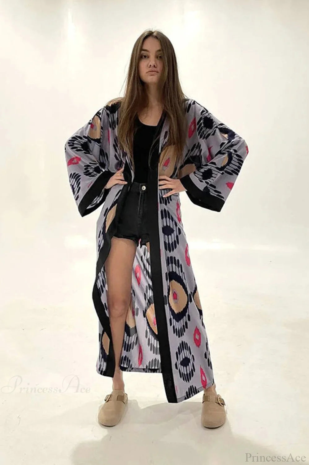 Brigitte One Of A Graceful Kind Ikat Maxi Kimono 8# / Size