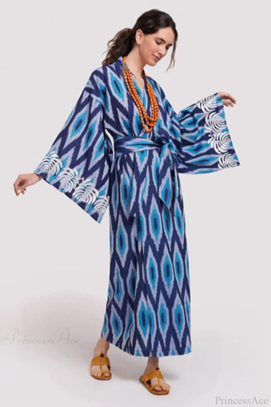 Brigitte One Of A Graceful Kind Ikat Maxi Kimono 1# / Size