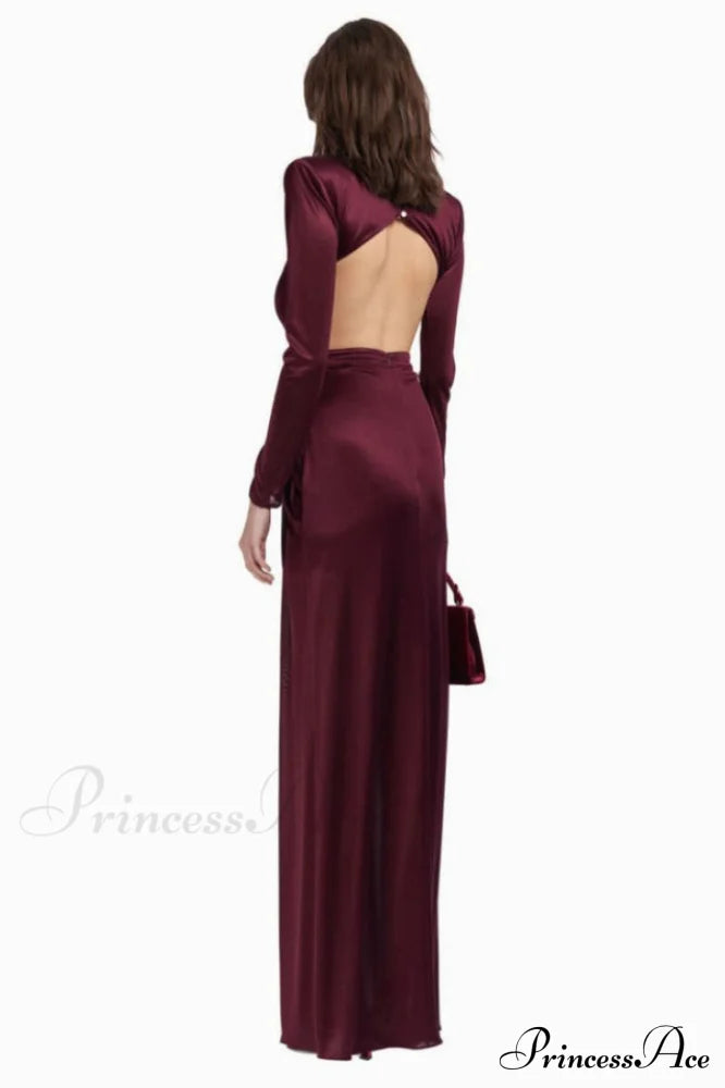Buckle Detailed Stylish Draped Maxi Dress