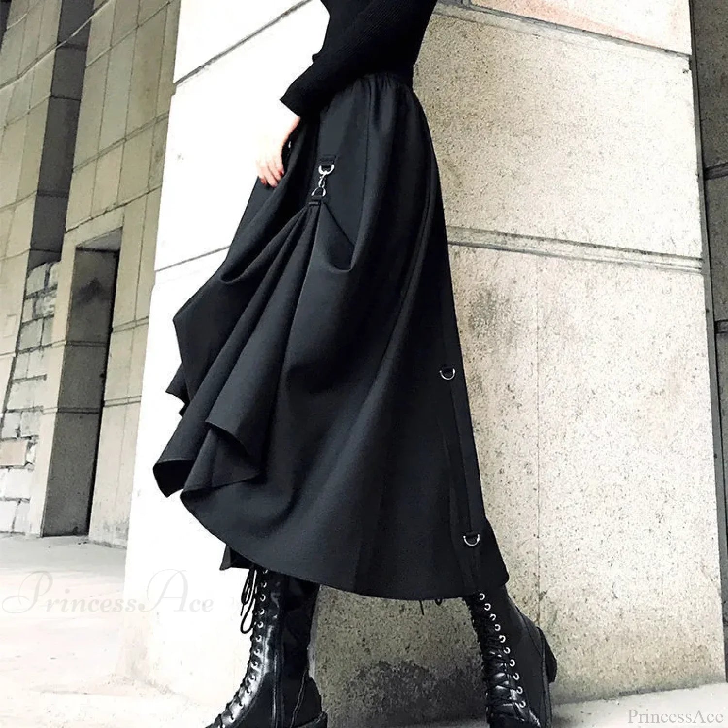Buckle Irregular Gothic Street Skirt