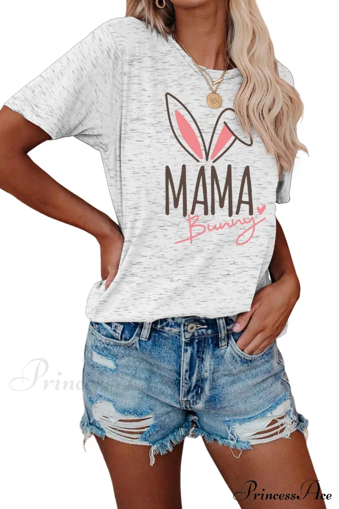 Bunny Graphic T-Shirt For Moms Graphite Gray / S Tees