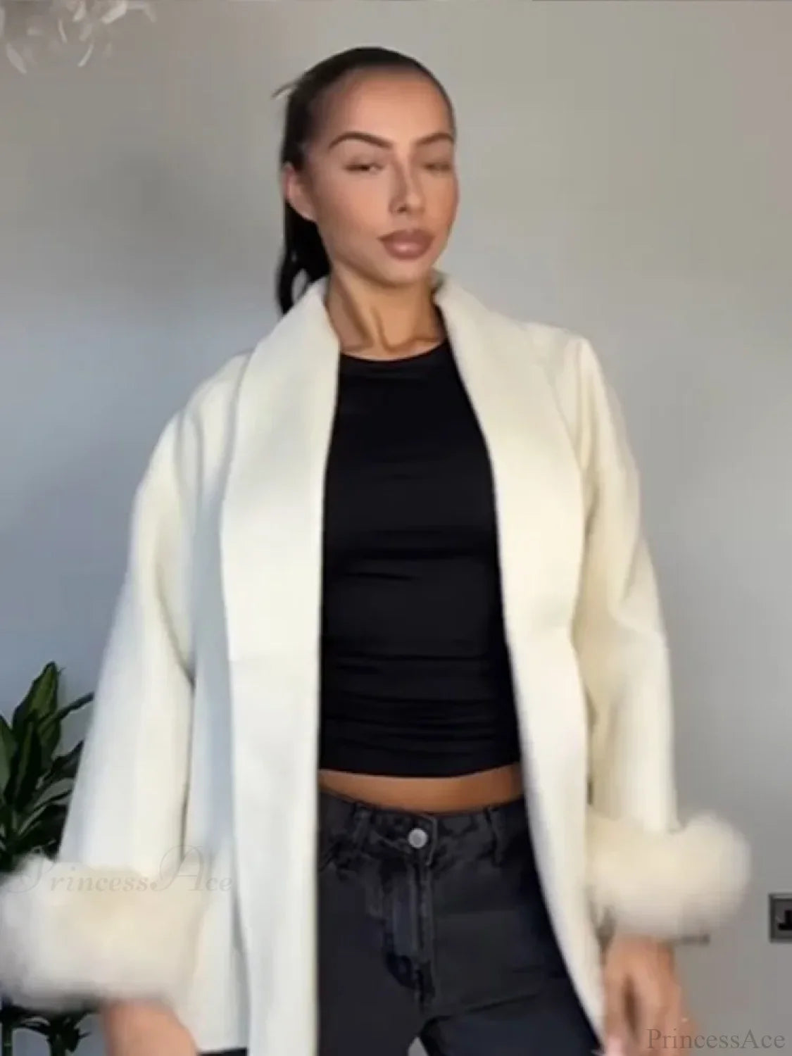 Burgundy Cuffed Woolen Coat