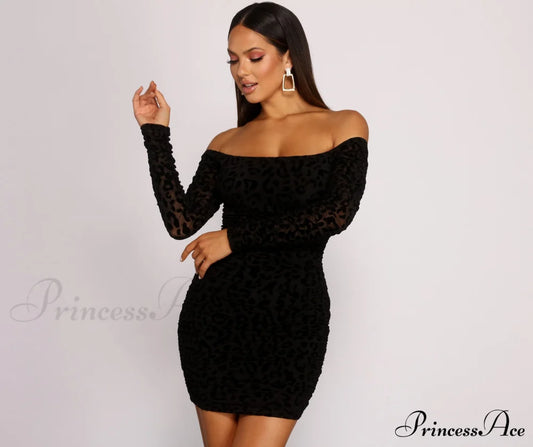 Burnout Mesh Leopard Charming Print Mini Dress Leopard / Xs Dressy Dresses