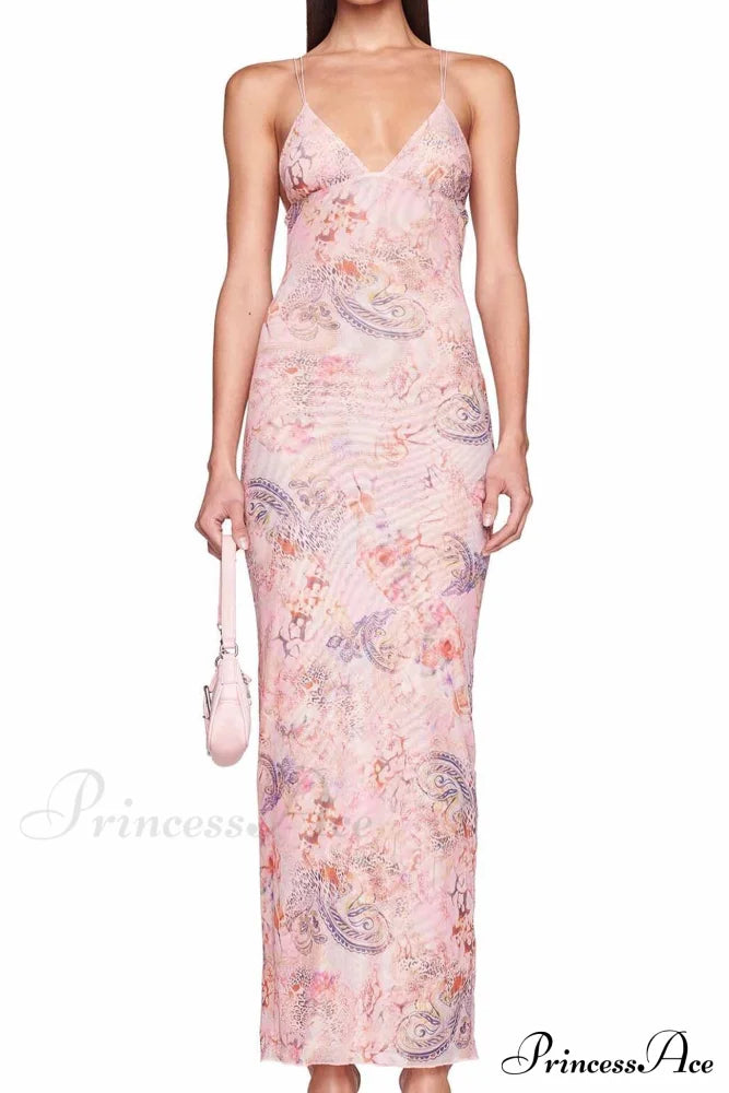 Butterfly Backless Midi Dress With Halterneck Dresses