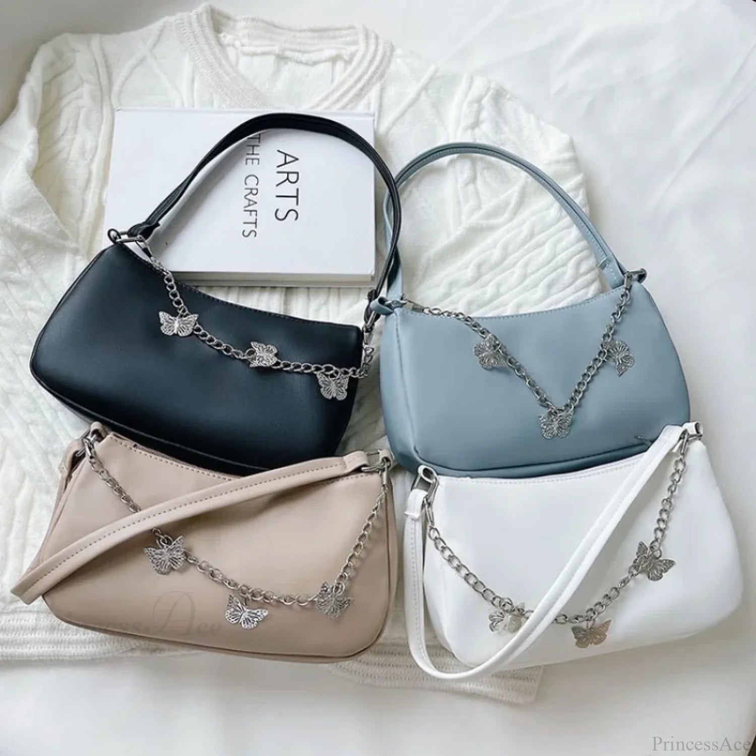 Butterfly Chain PU Leather Travel Shoulder Bag shoulder-250126
