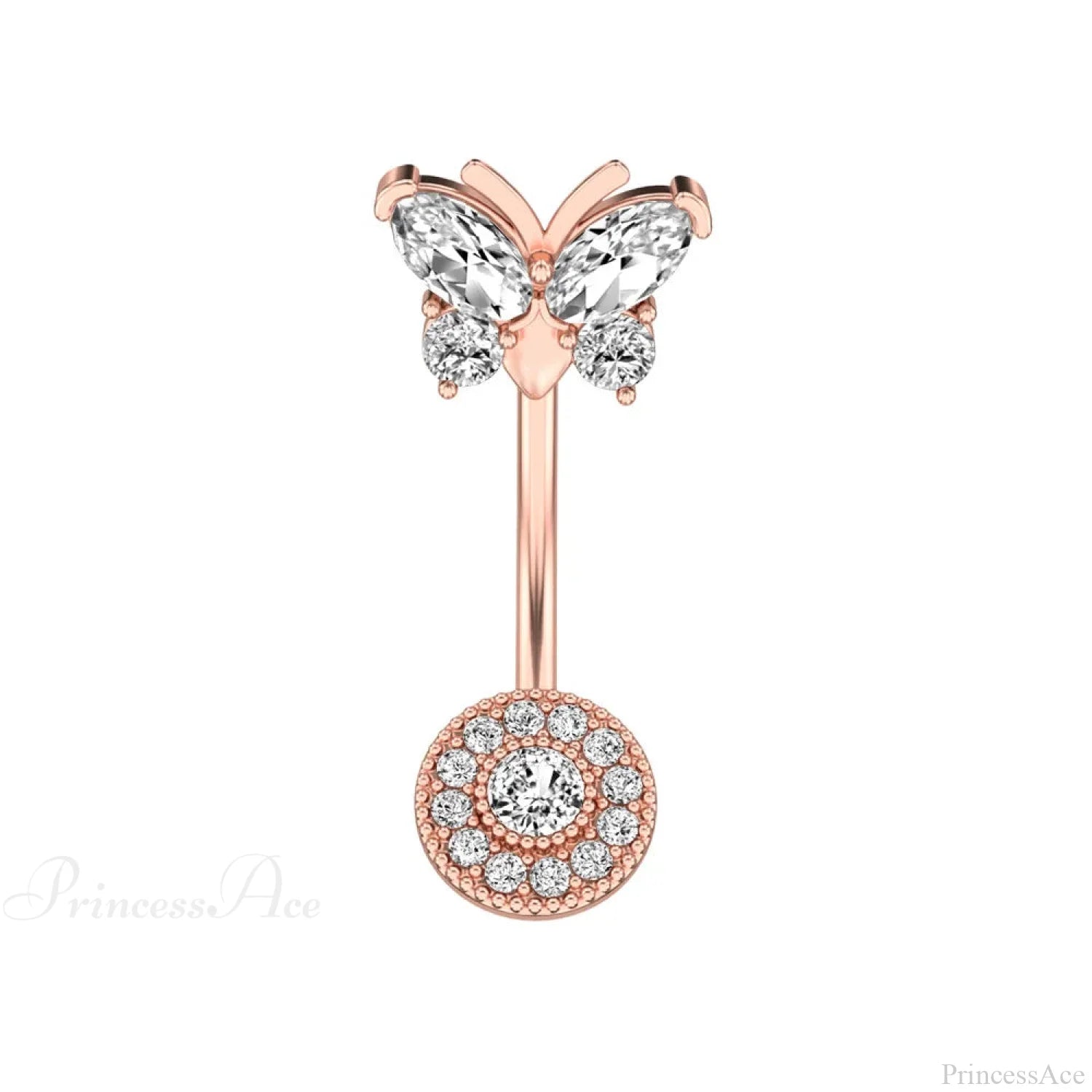 Butterfly CZ Sparkling Gothic Belly Ring Style1 copper