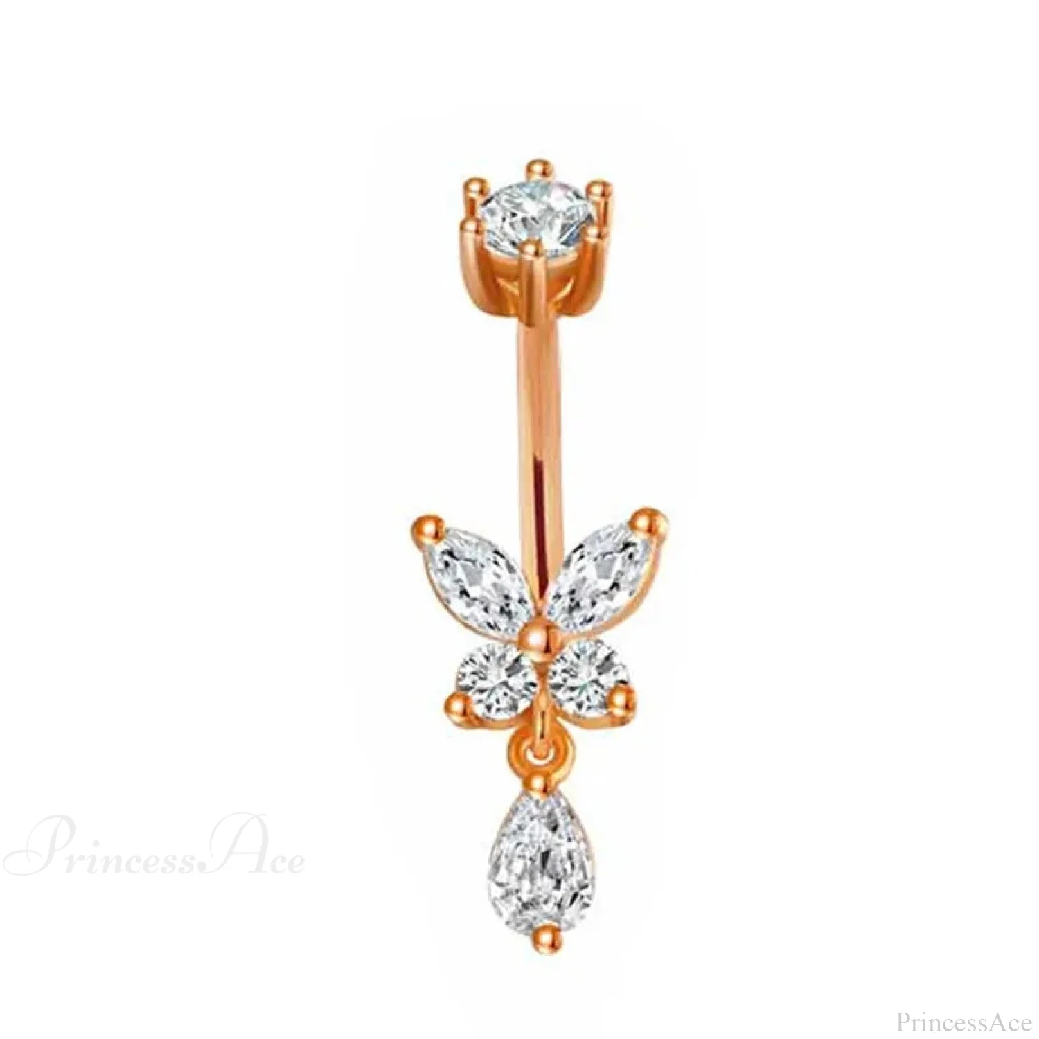Butterfly CZ Sparkling Gothic Belly Ring Style3 copper