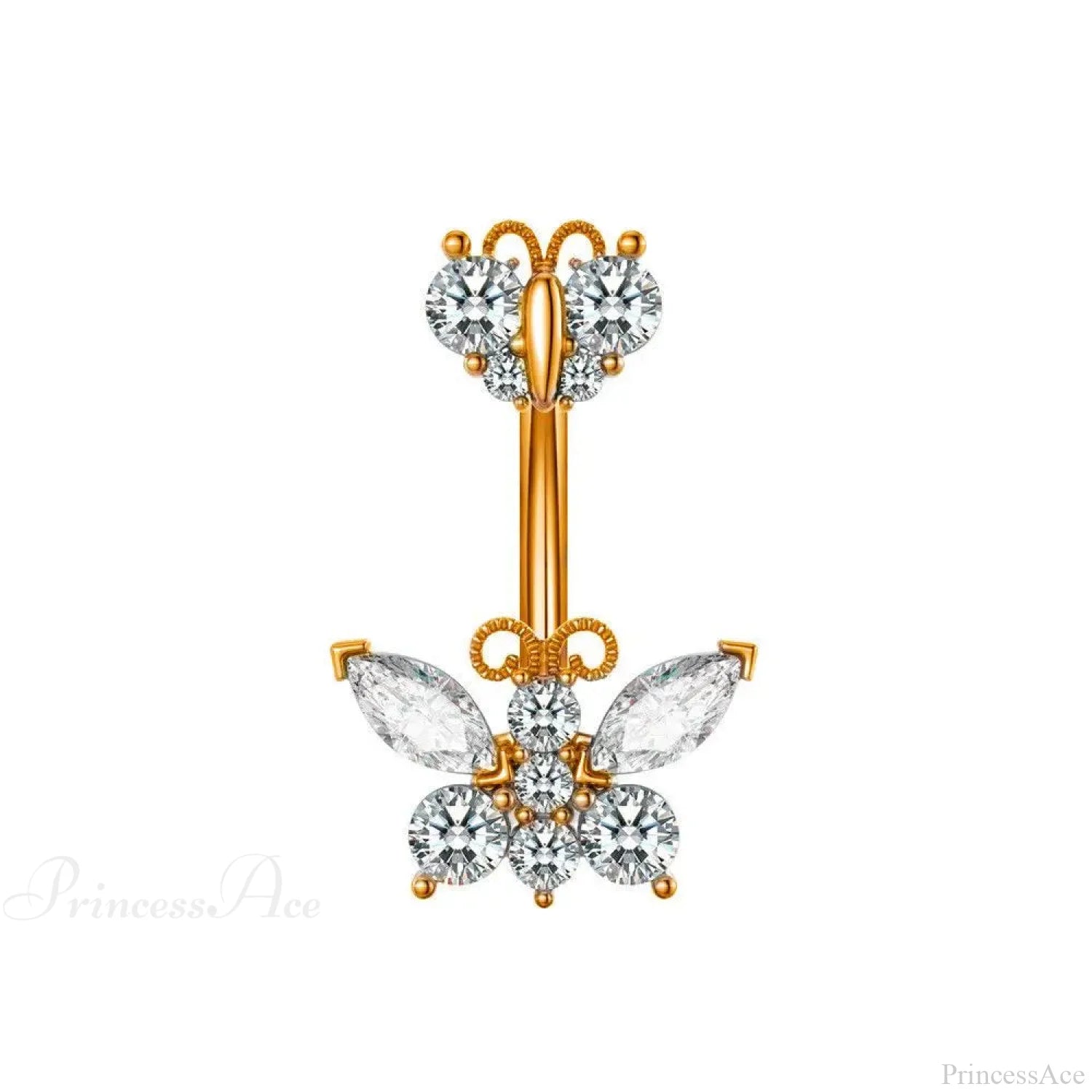 Butterfly CZ Sparkling Gothic Belly Ring Style5 copper