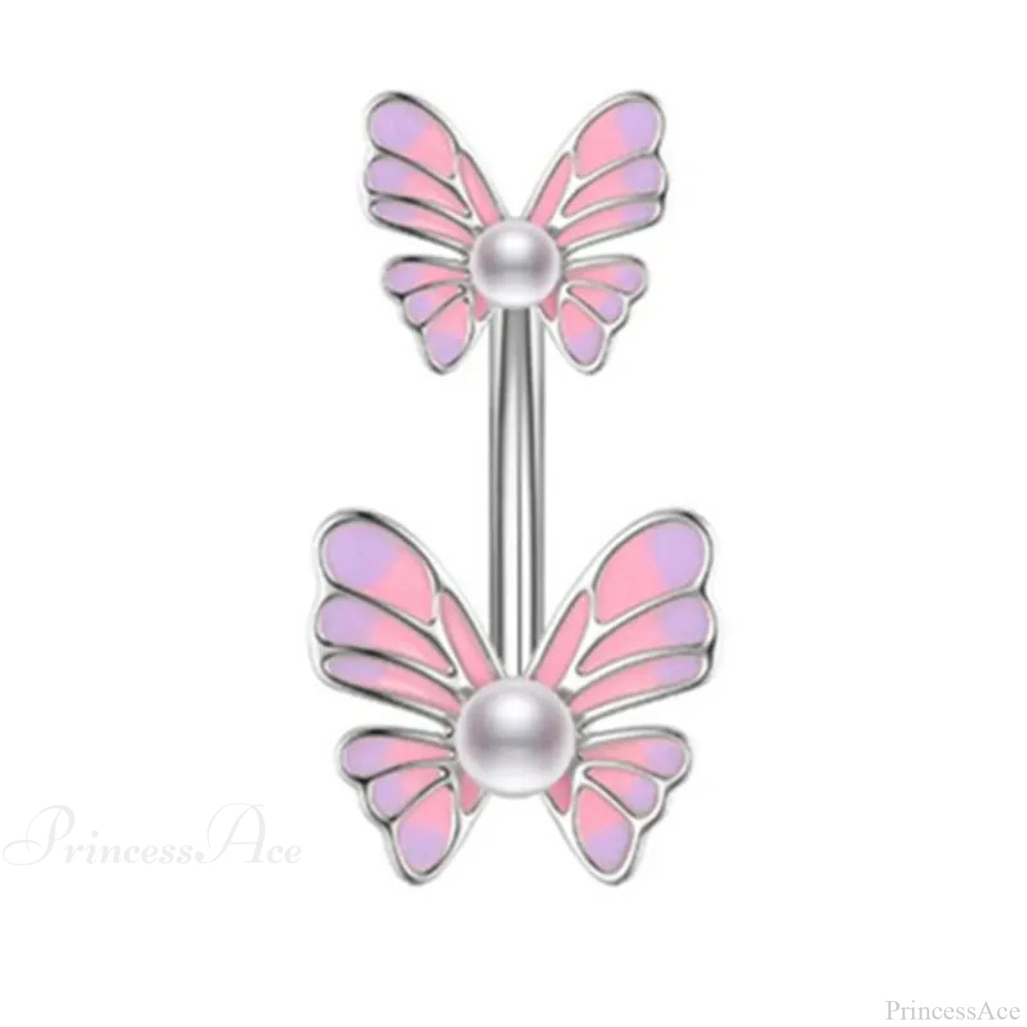 Butterfly CZ Sparkling Gothic Belly Ring Style9 Silver